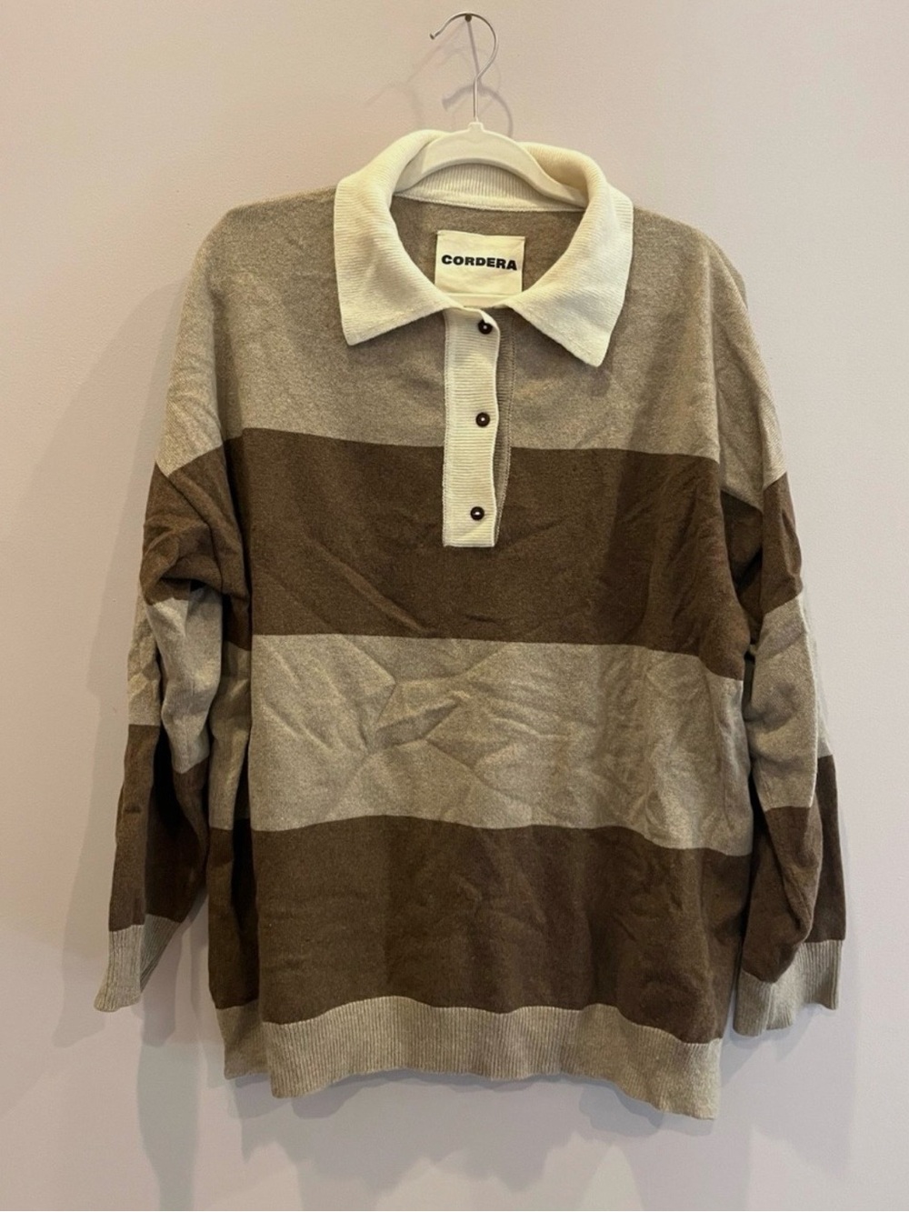 Cordera Striped Sweater 50% wool 50% cashmere one size